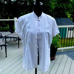 LUCKY BRAND White Linen Blouse